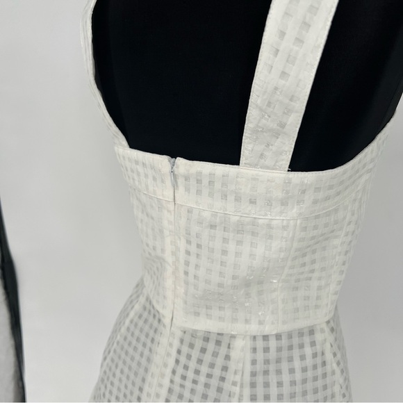 Amanda Uprichard Annalise Dress in White ANNALISE MINI DRESS IN GINGHAM ORGANZA - Picture 11 of 16